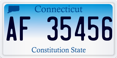 CT license plate AF35456