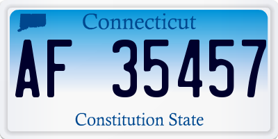 CT license plate AF35457