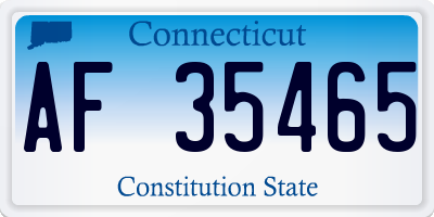 CT license plate AF35465