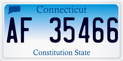 CT license plate AF35466