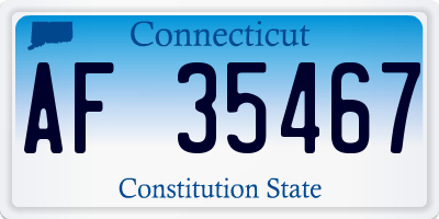 CT license plate AF35467