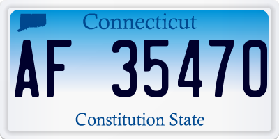 CT license plate AF35470
