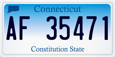 CT license plate AF35471