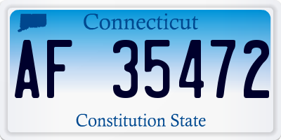 CT license plate AF35472