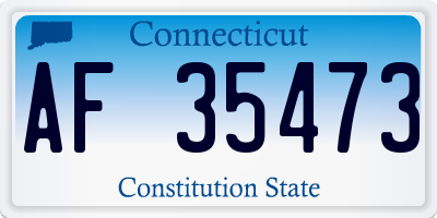 CT license plate AF35473