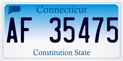 CT license plate AF35475