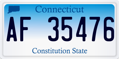 CT license plate AF35476
