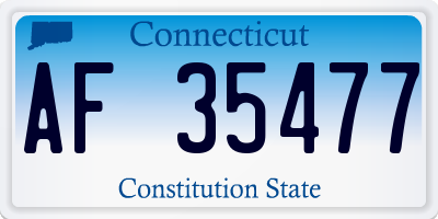 CT license plate AF35477