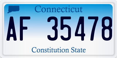 CT license plate AF35478