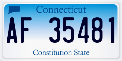 CT license plate AF35481