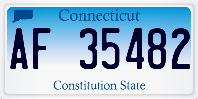 CT license plate AF35482