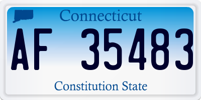 CT license plate AF35483