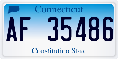 CT license plate AF35486