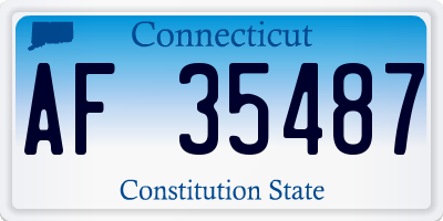 CT license plate AF35487