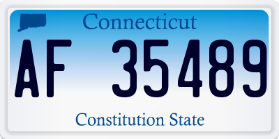 CT license plate AF35489