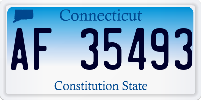 CT license plate AF35493