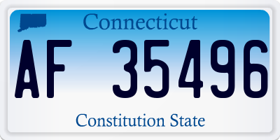 CT license plate AF35496