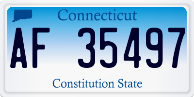 CT license plate AF35497