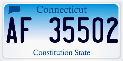 CT license plate AF35502