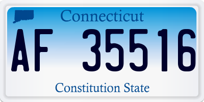 CT license plate AF35516