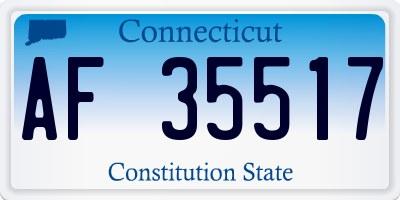 CT license plate AF35517