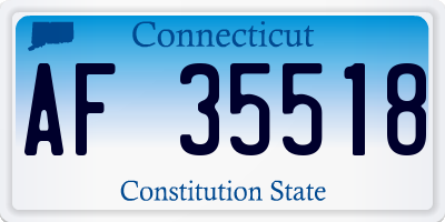 CT license plate AF35518