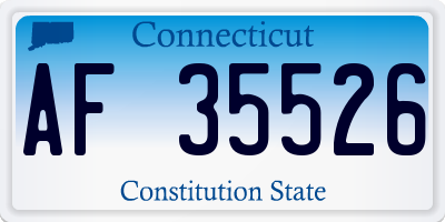 CT license plate AF35526