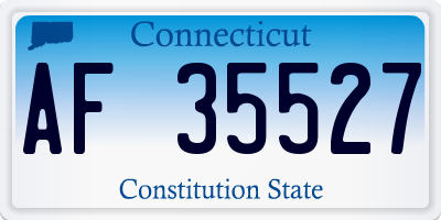 CT license plate AF35527