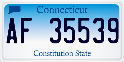 CT license plate AF35539