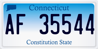 CT license plate AF35544