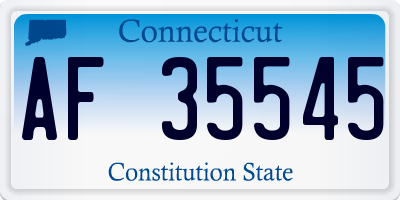 CT license plate AF35545