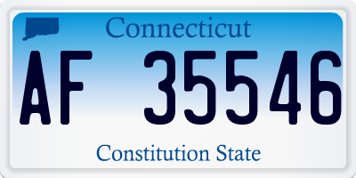 CT license plate AF35546