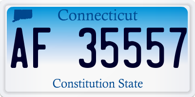 CT license plate AF35557