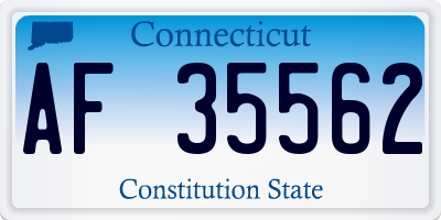 CT license plate AF35562
