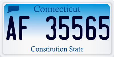 CT license plate AF35565