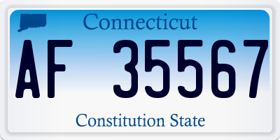 CT license plate AF35567