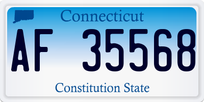 CT license plate AF35568