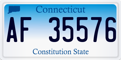 CT license plate AF35576