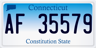 CT license plate AF35579