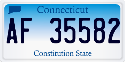 CT license plate AF35582