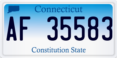 CT license plate AF35583