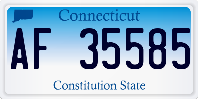 CT license plate AF35585