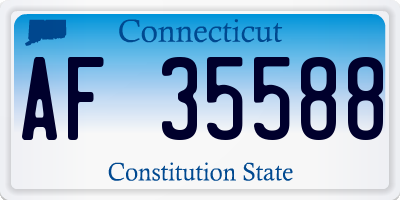 CT license plate AF35588