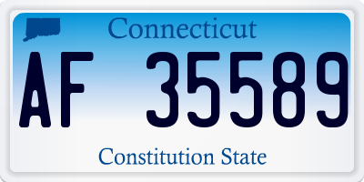 CT license plate AF35589