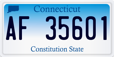 CT license plate AF35601