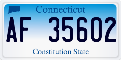 CT license plate AF35602