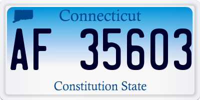 CT license plate AF35603