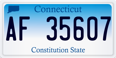 CT license plate AF35607