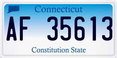 CT license plate AF35613