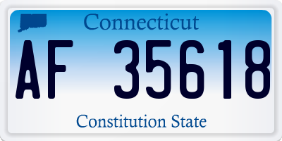 CT license plate AF35618